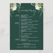 Programme du week-end de mariage floral vert émera (Dos)