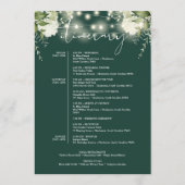 Programme du week-end de mariage floral vert émera (Dos)