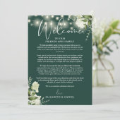 Programme du week-end de mariage floral vert émera (Debout devant)