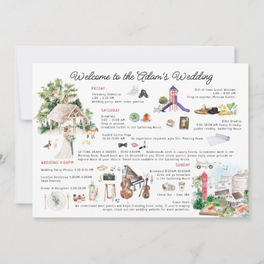 Programme du week-end de mariage | Gathering Oaks  (Devant)