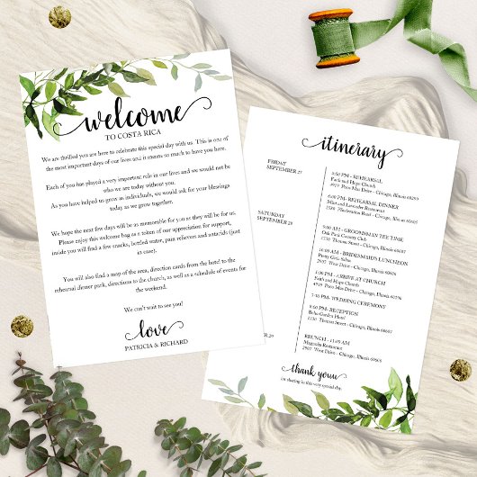 Programme du week-end de mariage Invitation Élégan