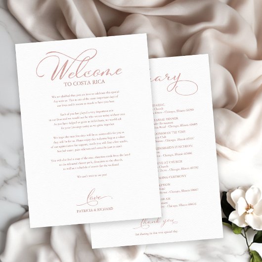 Programme du week-end de mariage Lettre d'accueil