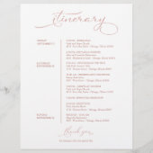 Programme du week-end de mariage Lettre d'accueil (Dos)