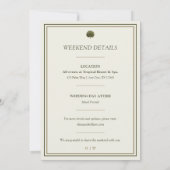 Programme du week-end de mariage Peacock Palm (Dos)