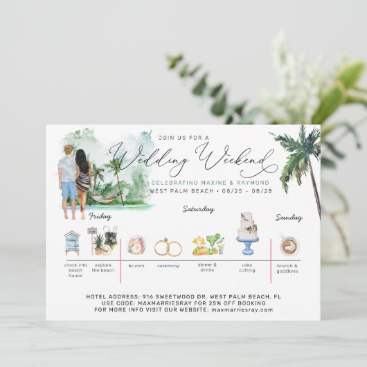 Programme du week-end de mariage | Plage tropicale (Debout devant)