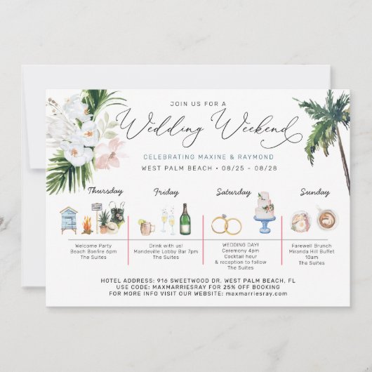 Programme du week-end de mariage | Plage tropicale (Devant)