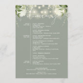 Programme du week-end de mariage Sage Green Floral (Dos)