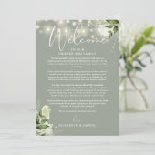 Programme du week-end de mariage Sage Green Floral (Debout devant)
