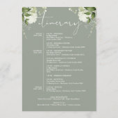 Programme du week-end de mariage Sage Green Floral (Dos)