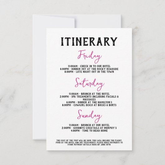 Programme du week-end de rodéo enterrement de vie  (Dos)