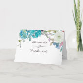 Programme Dusty Blue and Turquoise Floral Wedding Program (Devant)