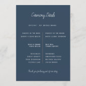 Programme Dusty Blue Beige Botanical Modern Elegant Wedding (Dos)