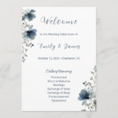 Programme Dusty Blue Botanical Wedding (Devant)