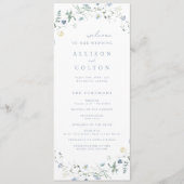 Programme Dusty Blue Fleur sauvage Rustic Boho Wedding Progr (Devant)