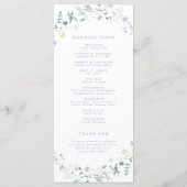 Programme Dusty Blue Fleur sauvage Rustic Boho Wedding Progr (Dos)