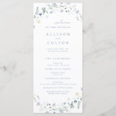 Programme Dusty Blue Fleur sauvage Rustic Boho Wedding Progr (Devant)