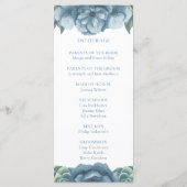 Programme Dusty Blue Floral Succulents Mariage (Dos)