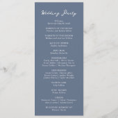 Programme Dusty Blue Hydrangea Floral Mariage (Dos)