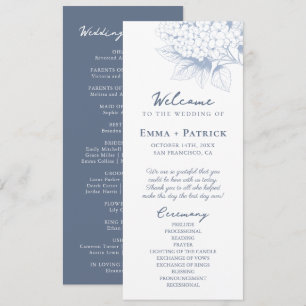 Programme Dusty Blue Hydrangea Floral Mariage