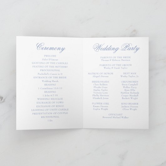 Programme Dusty Blue Monogram Mariage de couronne botanique (Intérieur)