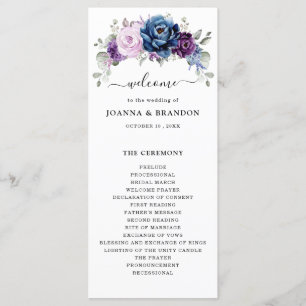 Programme Dusty Blue Purple Navy Lilac Blooms Mariage
