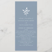 Programme Dusty Blue Simple Mariage botanique moderne (Devant)