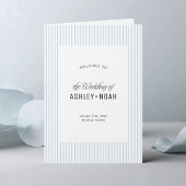 Programme Dusty Blue Striped Elegance Classy Wedding