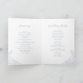 Programme Dusty Blue Vintage Flourd Mariage Monogramme (Intérieur)
