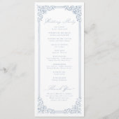 Programme Dusty Blue Vintage Frame Elegant Script Mariage (Dos)
