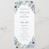 Programme Dusty Blue Wedding Program Floral Wedding Program (Devant)