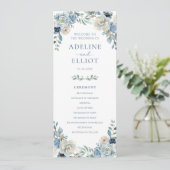 Programme Dusty Blue Wedding Program Floral Wedding Program (Debout devant)