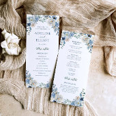 Programme Dusty Blue Wedding Program Floral Wedding Program