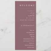 Programme Dusty Boho | Rose et Purple Gold Wedding Program (Devant)