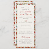 Programme Dusty Elegant Golden Red Rose Mariage (Devant / Derrière)