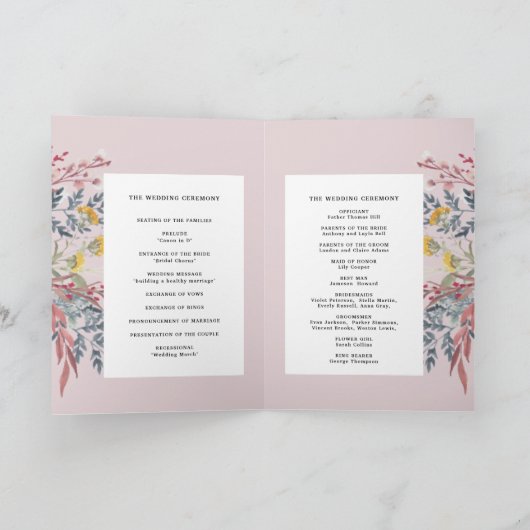 Programme Dusty Fleur sauvage Aquarelle Botanic Mariage Prog (Intérieur)