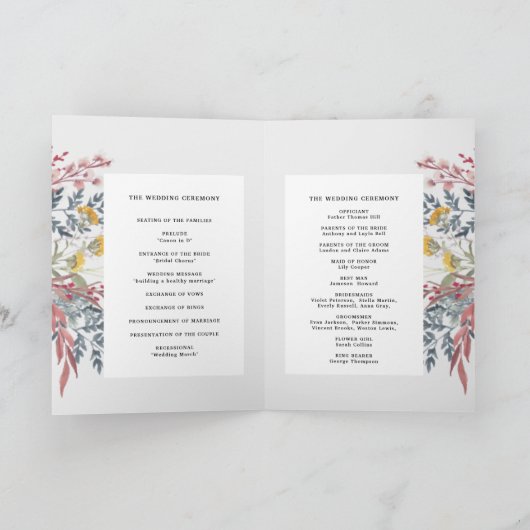 Programme Dusty Fleur sauvage Aquarelle Botanic Mariage Prog (Intérieur)