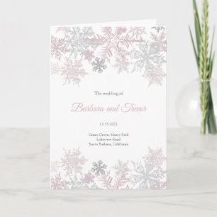 Programme Dusty Pink & Silver Snowflakes Mariage hivernal