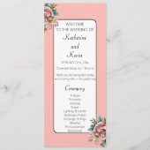 Programme Dusty rose blanc Turquoise Floral Mariage Célébrat (Devant)
