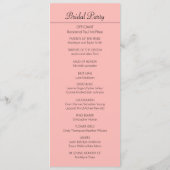 Programme Dusty rose blanc Turquoise Floral Mariage Célébrat (Dos)