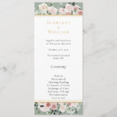 Programme Dusty Rose Gold Sage Vert simple Mariage (Devant)