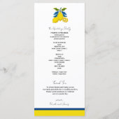 Programme Eau aquarelle jaune bleu méditerranéen mariage (Dos)