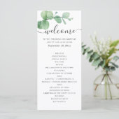 Programme Eau-couleur eucalyptus. Mariage de script élégant (Debout devant)