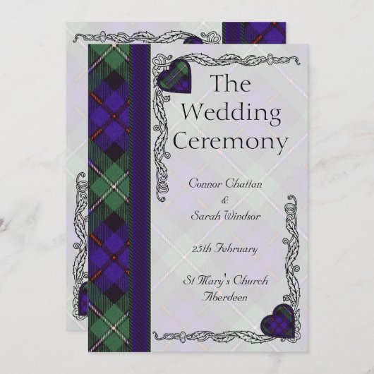 Programme écossais de mariage Tartan - Mackenzie (Devant / Derrière)