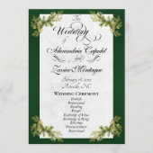 Programme Écriture Élégante & Botanique - Mariage Émeraude (Devant)