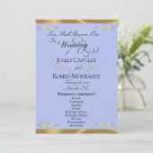 Programme Écriture élégante - Mariage Bleu Perle/Or (Debout devant)