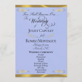 Programme Écriture élégante - Mariage Bleu Perle/Or (Devant)