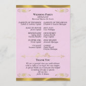 Programme Écriture élégante - Mariage Rose Perle/Or (Dos)