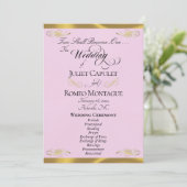 Programme Écriture élégante - Mariage Rose Perle/Or (Debout devant)