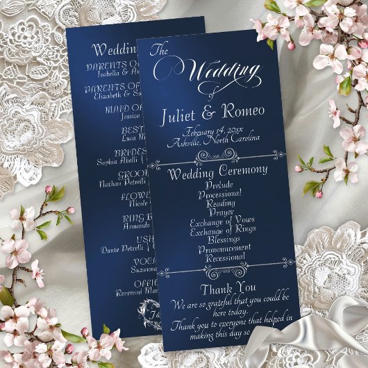 Programme Écriture Élégante & Monogramme - Mariage Bleu