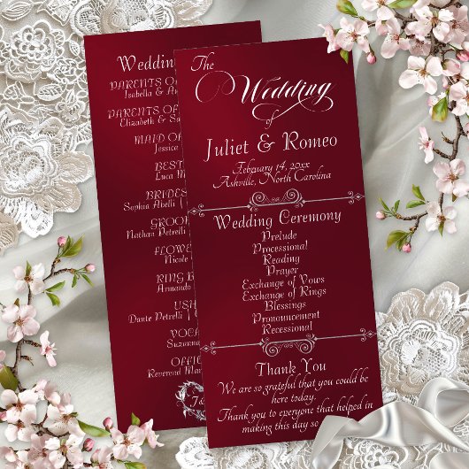 Programme Écriture Élégante & Monogramme - Mariage Bordeaux